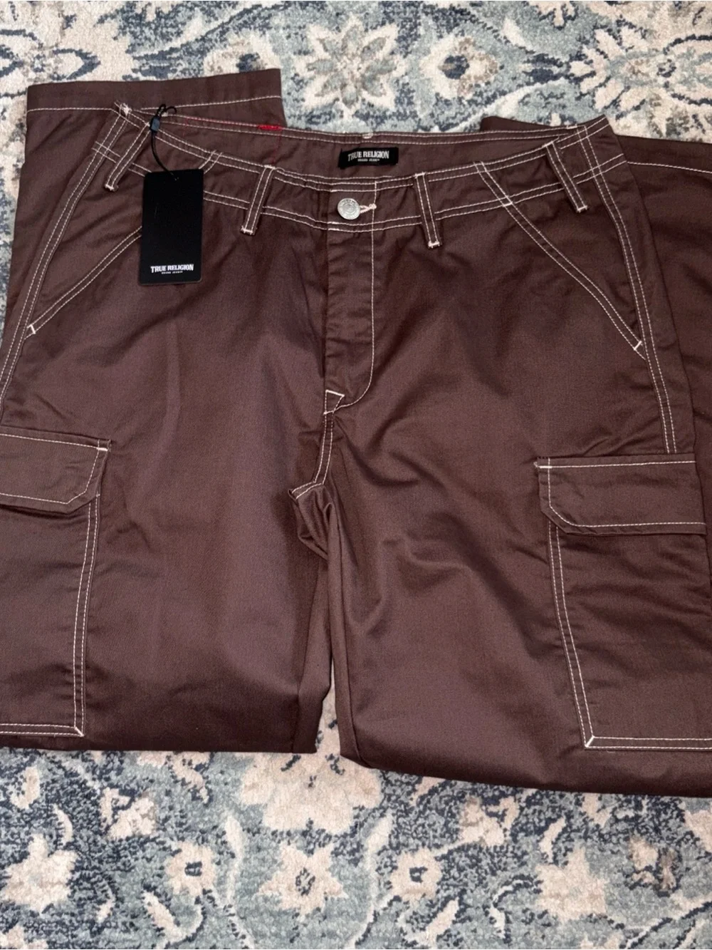 True Religion Men’s Brown Cargo Pants Size 34